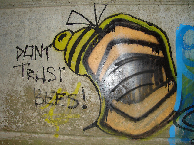 bees Graffiti Bee in Ironbridge