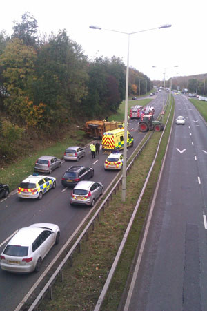 A recent accident on the A442 at Stirchley, Telford