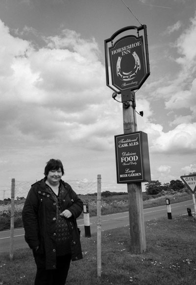 Val Walters outside the Horseshoes Pic: Steven Collins