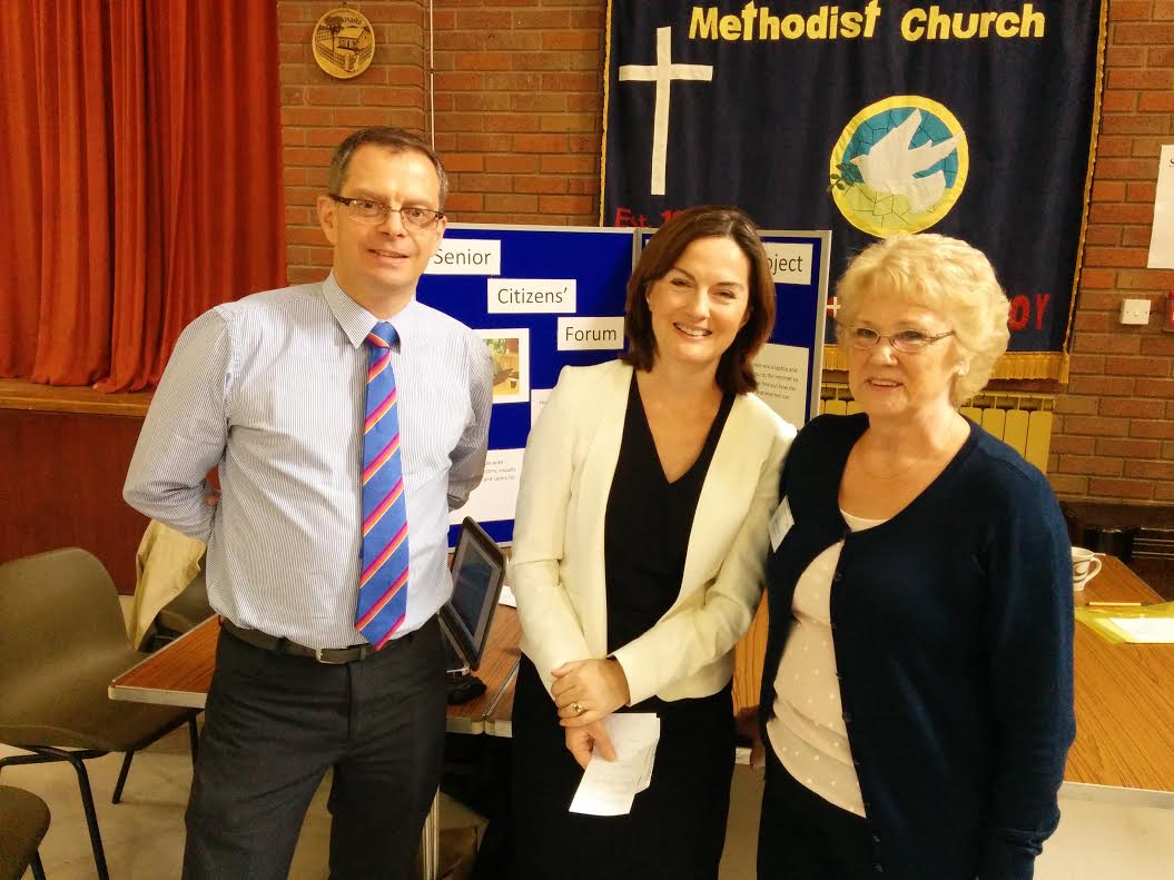 Lucy Allan MP with Susan Palmer, the chair of the forum, and Paul Gossage, the head of marketing at Ironbridge Museums.