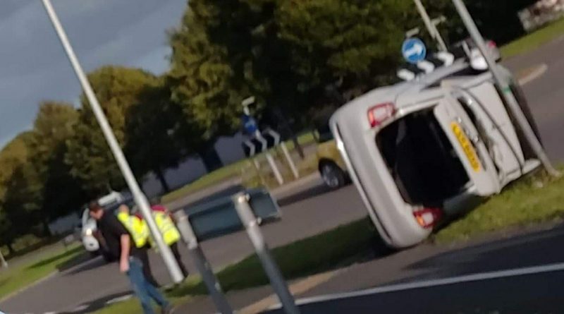 Car rolls onto side at Hortonwood