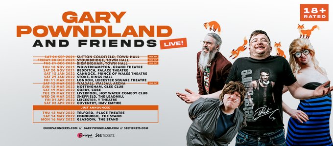 Gary Powndland, like the shop but spelt different, has added a date in Telford to his latest tour.