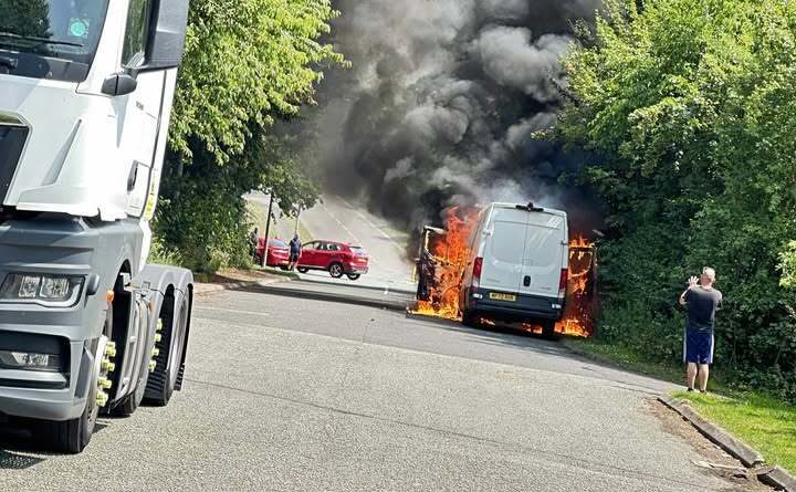 Tyre van fire